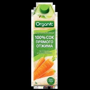 Сок Organic яблоко-морковь 1л