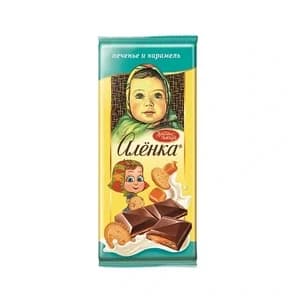 Шоколад Аленка молочный с начинкой печенье и карамель 87гр